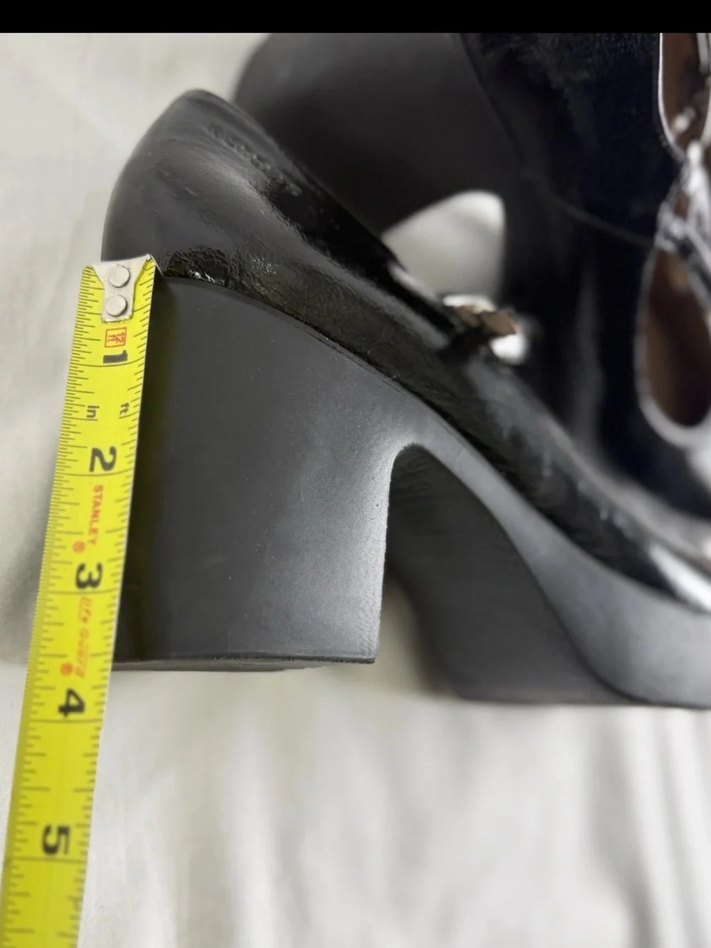 Wonders Mary Jane Platform Block Heel Shoe Pump Patent Leather Nordstrom $220